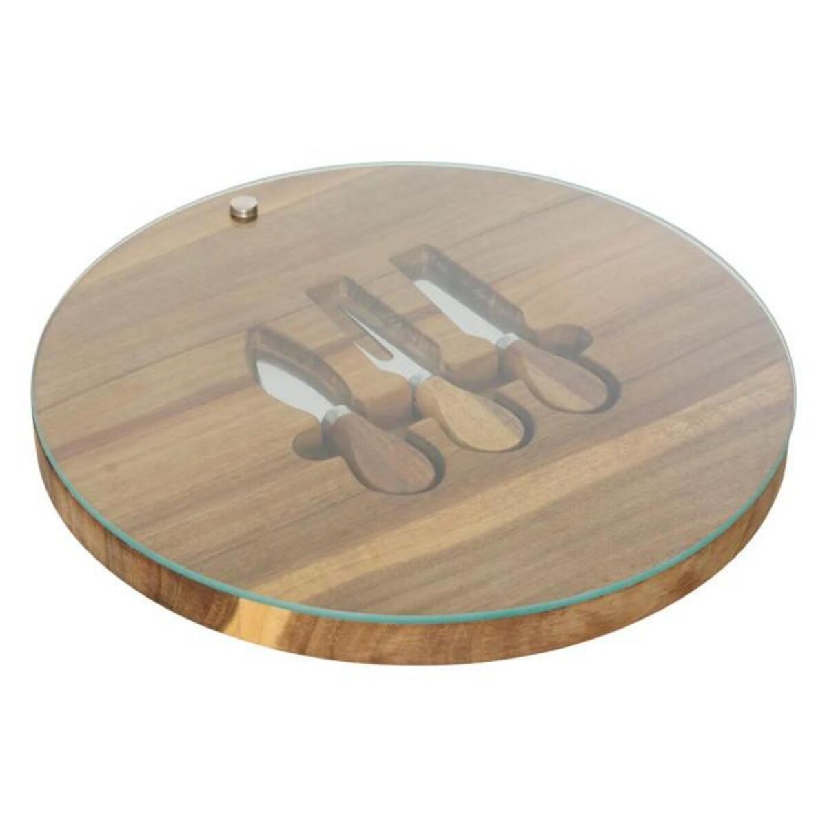 SECRET DE GOURMET Service à Fromage en Bois  Mina  30cm Marron