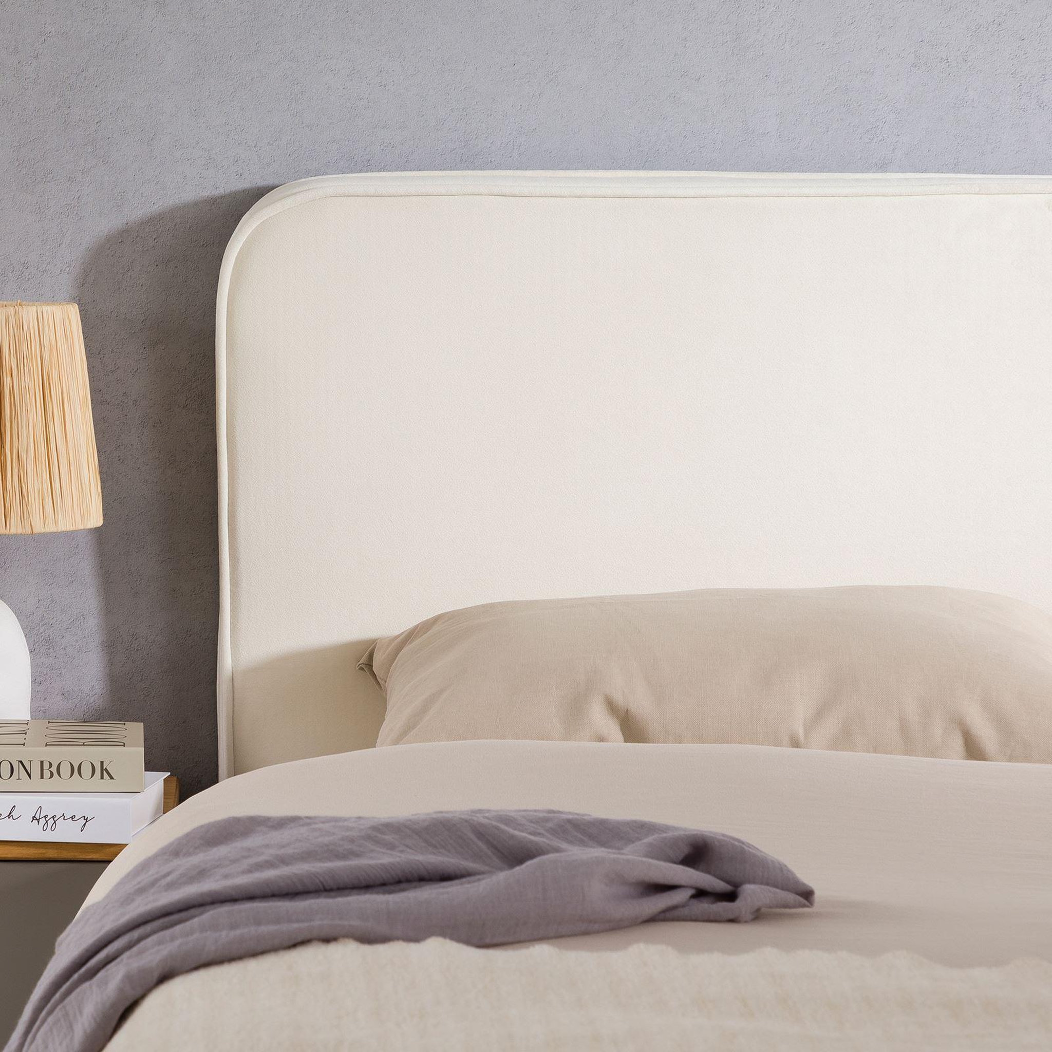 Voir la diapositive 6 : IDIMEX Tête de lit NOVARE 160 avec fixation murale, en tissu