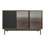 Voir la diapositive 4 : BEST MOBILIER Lamia - buffet bas - effet bois et noir - 3 portes - 148 cm