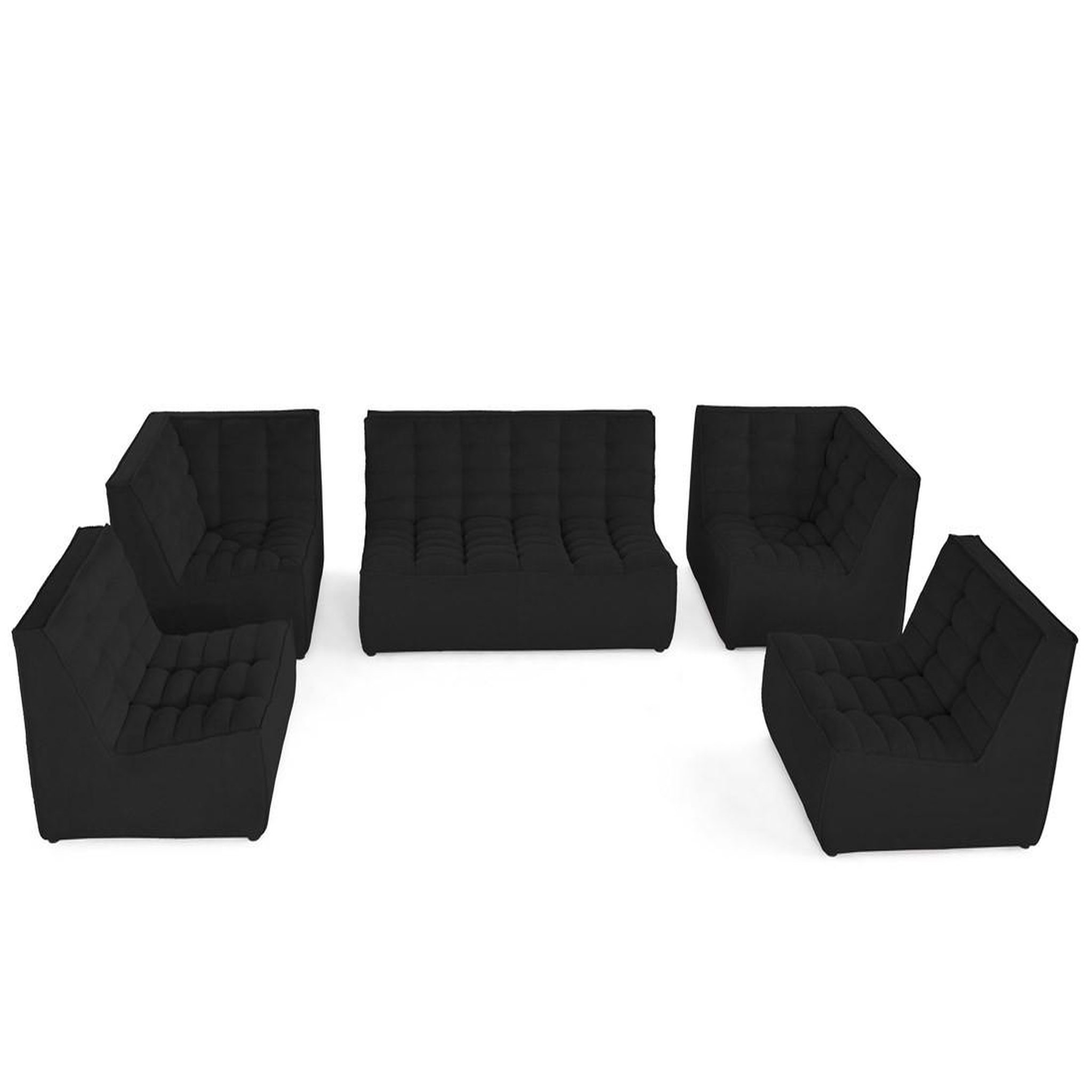 Voir la diapositive 2 : LISA DESIGN Ellie - canapé modulable panoramique 7 places en velours texturé