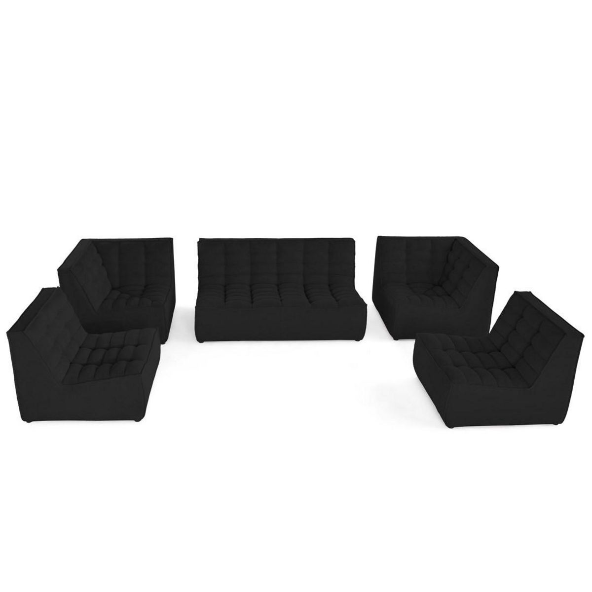 LISA DESIGN Ellie - canapé modulable panoramique 7 places en velours texturé