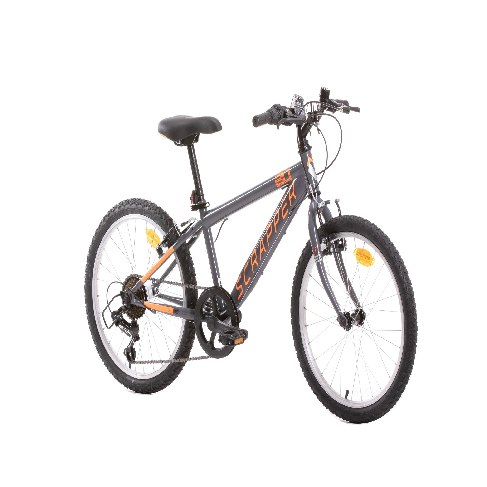 Voir la diapositive 2 : SCRAPPER Vélo enfant - VTT 20'' rigide  SCRAPPER  pour enfant de 120 à 140 cm - Cadre et fourche rigide en acier - 6 vitesses - Dérailleur Shimano - Freins V-Brake & Jantes en aluminium