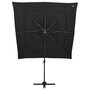 Voir la diapositive 2 : VIDAXL Parasol de jardin a 4 niveaux avec mat en aluminium noir