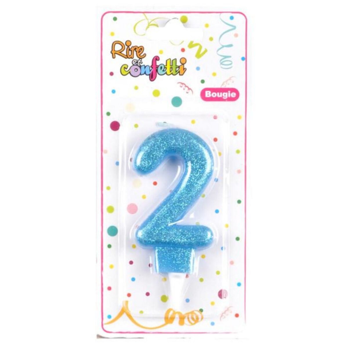 Paris Prix Bougie d'Anniversaire Paillette  Chiffre 2  7cm Bleu