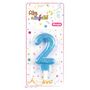 Voir la diapositive 2 : Paris Prix Bougie d'Anniversaire Paillette  Chiffre 2  7cm Bleu