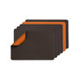 Voir la diapositive 6 : BJORN Set de table rectangulaire réversible - 6 pièces - Cuir recyclé orange et chocolat