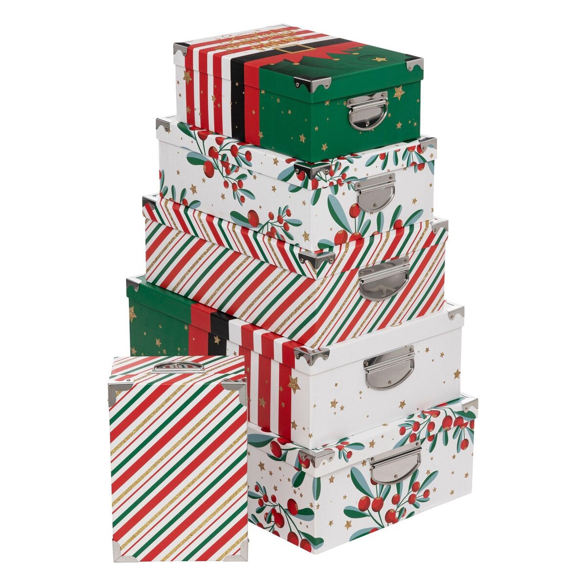 ATMOSPHERA Lot de 6 boîtes pour cadeaux de Noël Lutins - Multicolore pas  cher 