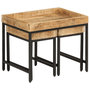 Voir la diapositive 2 : VIDAXL Tables basses gigognes 3pcs bois de manguier massif brut et fer