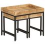 Voir la diapositive 2 : VIDAXL Tables basses gigognes 3pcs bois de manguier massif brut et fer
