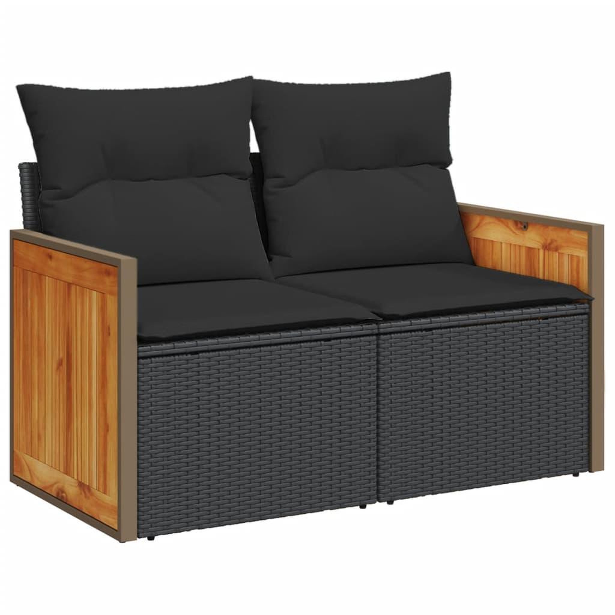 Voir la diapositive 3 : VIDAXL Salon de jardin 9 pcs avec coussins noir resine tressee