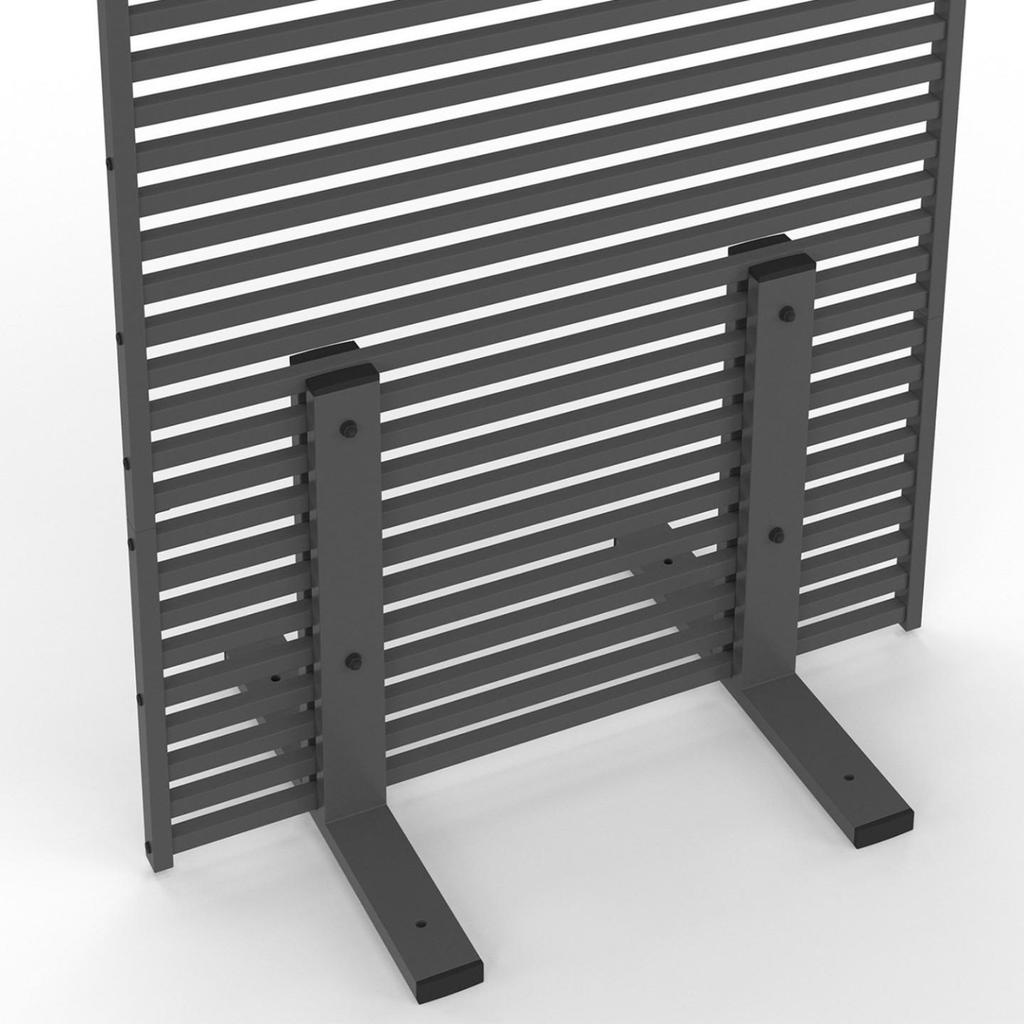 Voir la diapositive 5 : ID MARKET Paravent extérieur ajouré claustra décoratif 80 x 150 cm persiennes horizontales métal gris anthracite