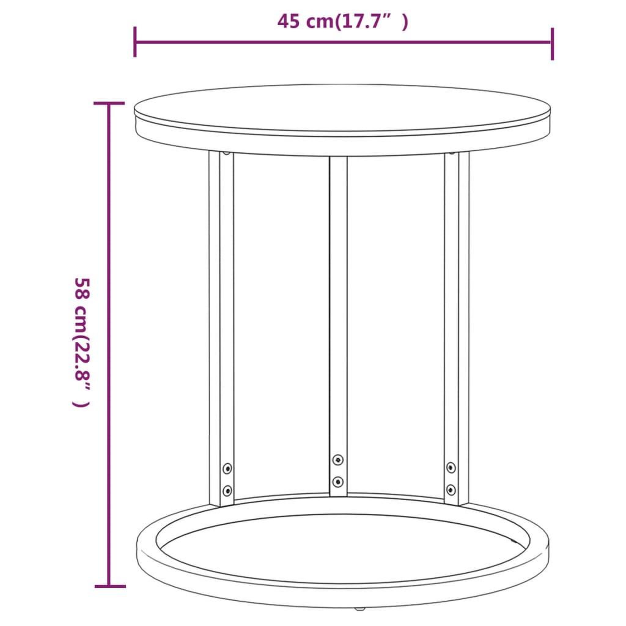 Voir la diapositive 6 : VIDAXL Table d'appoint Dore et marbre noir 45 cm Verre trempe