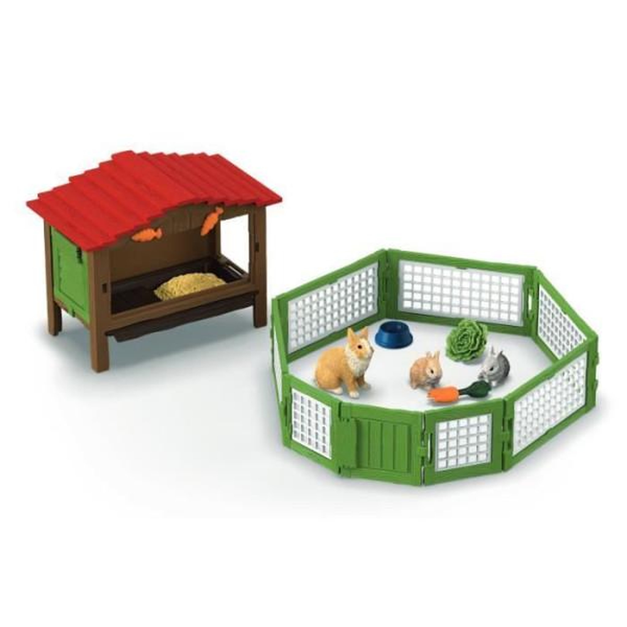 Voir la diapositive 4 : Schleich Coffret Clapier a Lapins, SCHLEICH 42728 Farm World, Des 4 ans