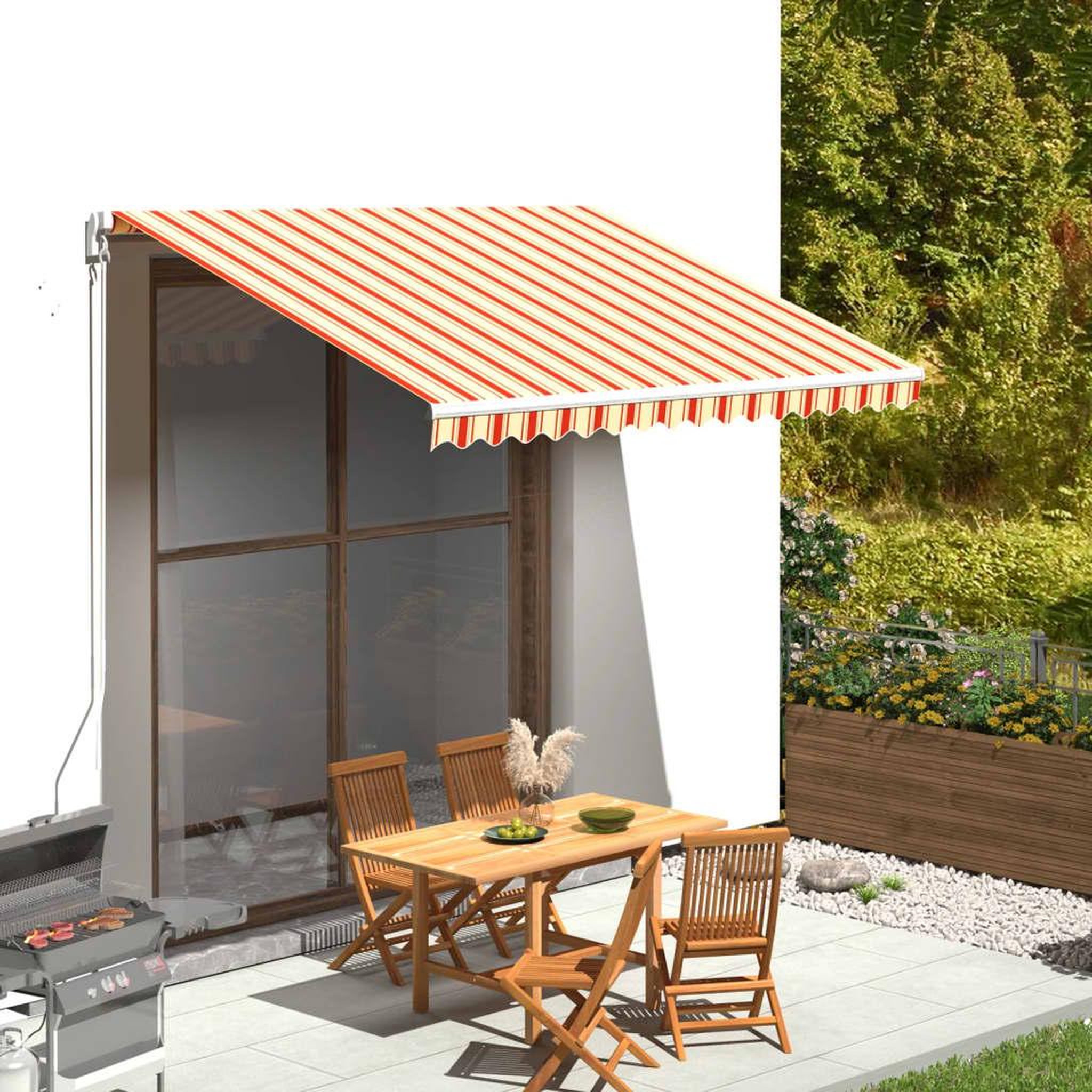 Voir la diapositive 1 : VIDAXL Tissu de remplacement pour auvent Jaune et orange 3,5x2,5 m