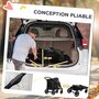Voir la diapositive 4 : PAWHUT Poussette pour chien pliable 4 roues 2 portes rangements attache noir gris jaune