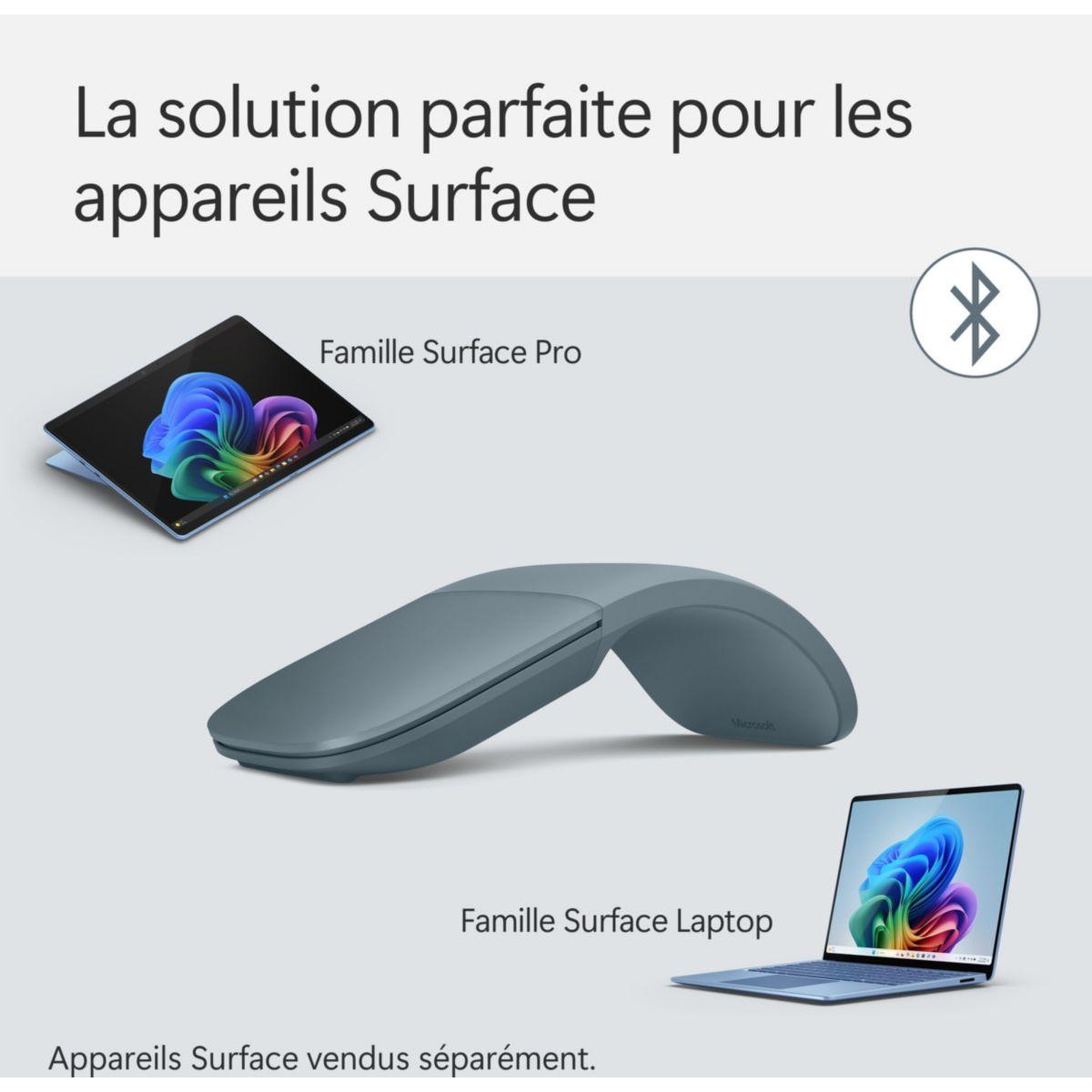 Voir la diapositive 5 : MICROSOFT Souris sans fil surface arc mouse | bleu océan