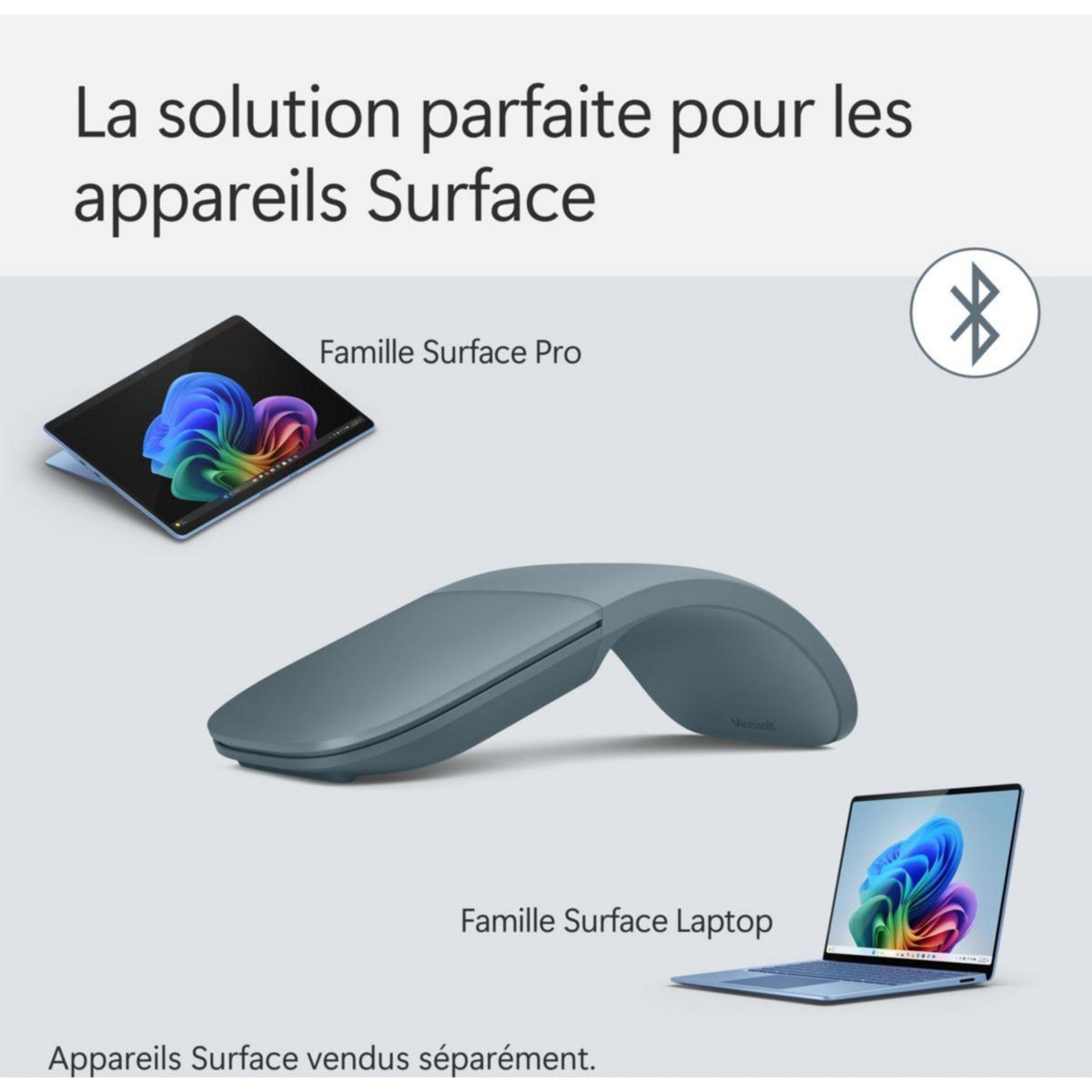 MICROSOFT Souris sans fil Surface Arc Mouse | Bleu Océan