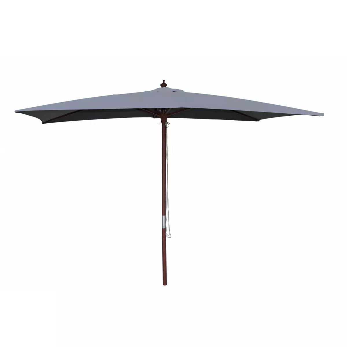 CONCEPT USINE Parasol en bois rectangulaire 297x191 cm toile grise PISE