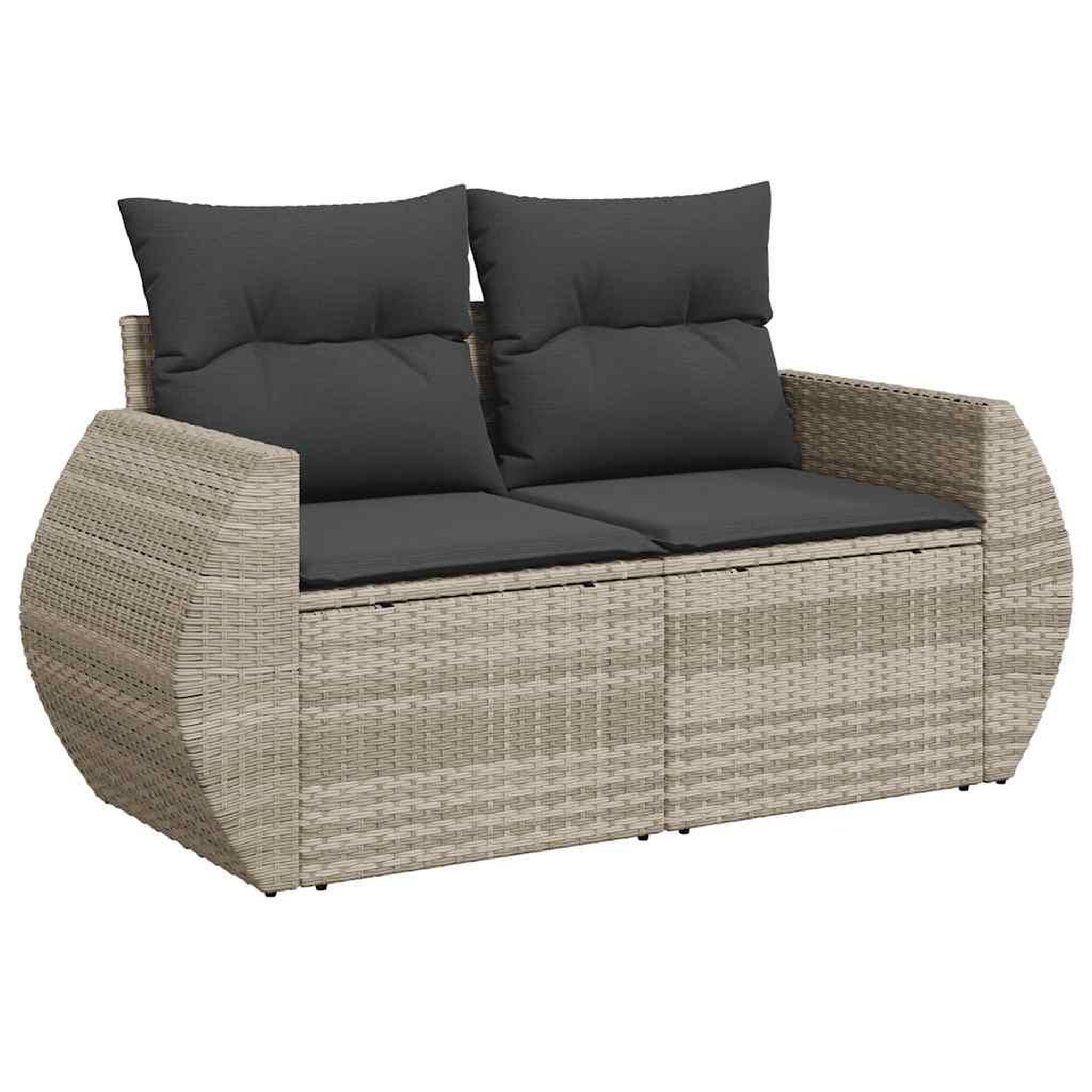 Voir la diapositive 4 : VIDAXL Salon de jardin 9 pcs avec coussins gris clair resine tressee