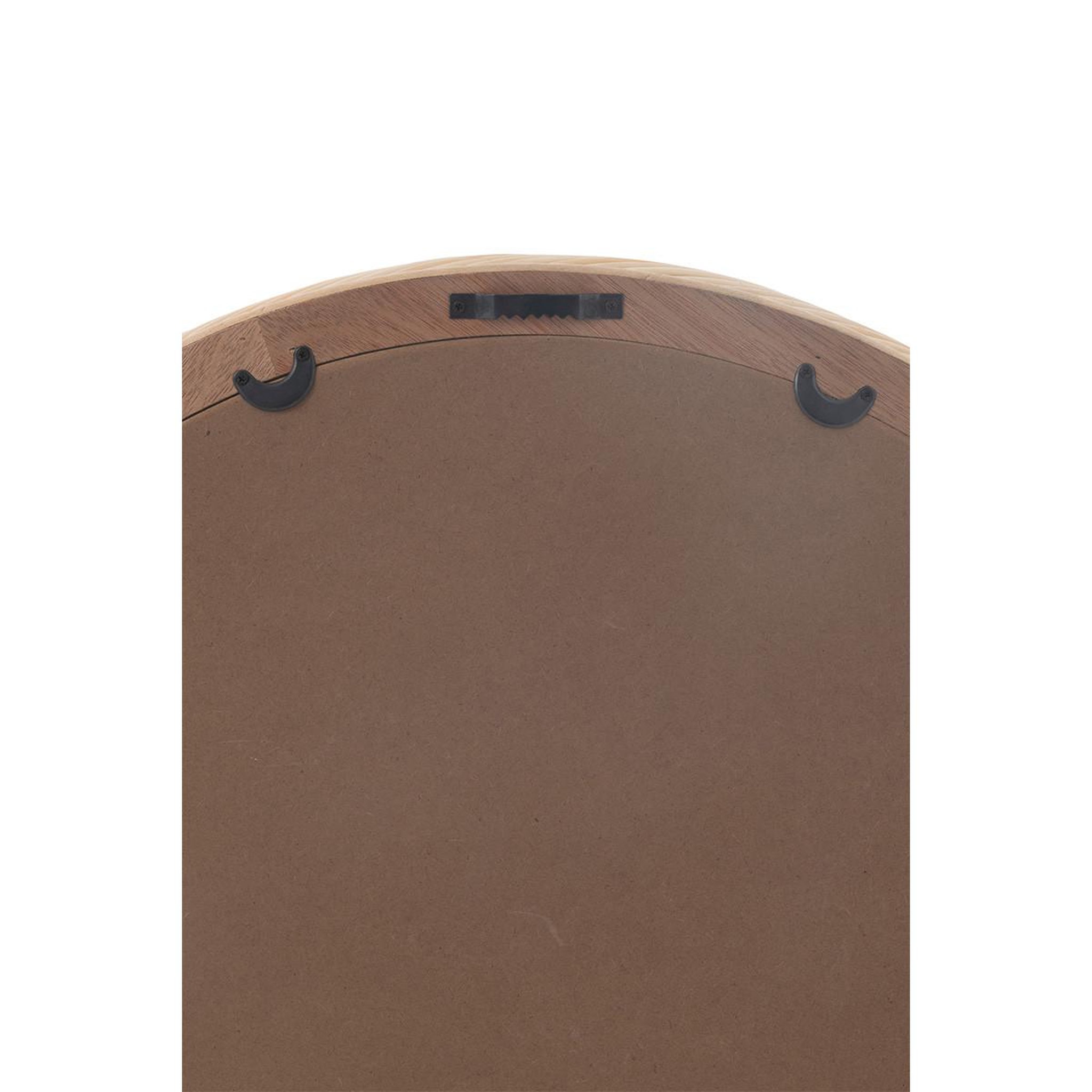 Voir la diapositive 3 : J-LINE Miroir Mural en Rotin  Dwayne  81cm Naturel