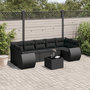 Voir la diapositive 1 : VIDAXL Salon de jardin 8 pcs avec coussins noir resine tressee