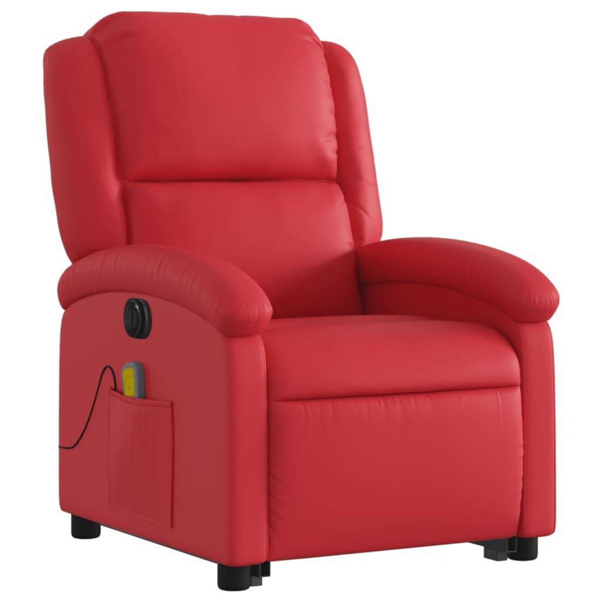 VIDAXL Fauteuil inclinable de massage electrique rouge similicuir