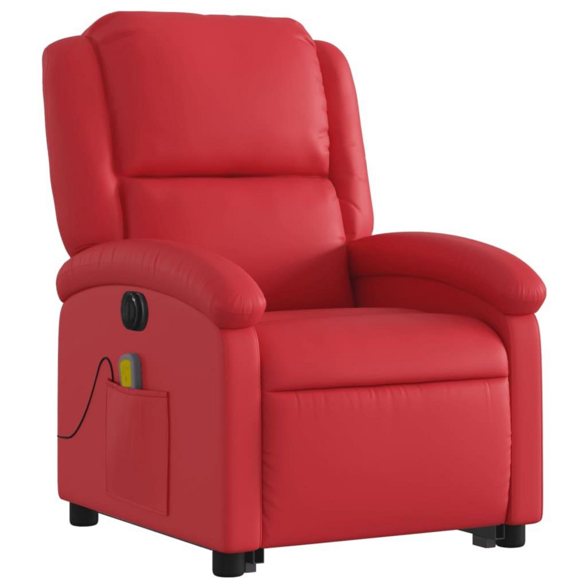 VIDAXL Fauteuil inclinable de massage electrique rouge similicuir