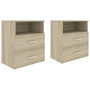 Voir la diapositive 2 : VIDAXL Tables de chevet 2 pcs Chene sonoma 50x32x60 cm