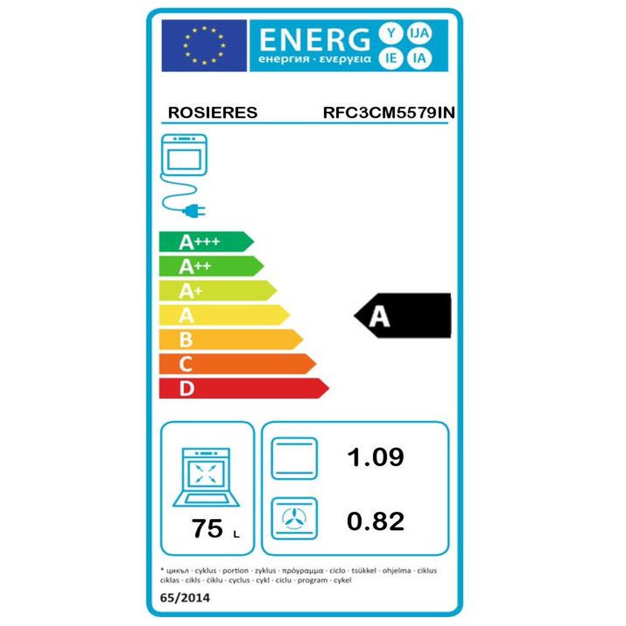 Voir la diapositive 2 : Rosieres Four intégrable multifonction 75l 60cm a pyrolyse inox - rfc3cm5579in