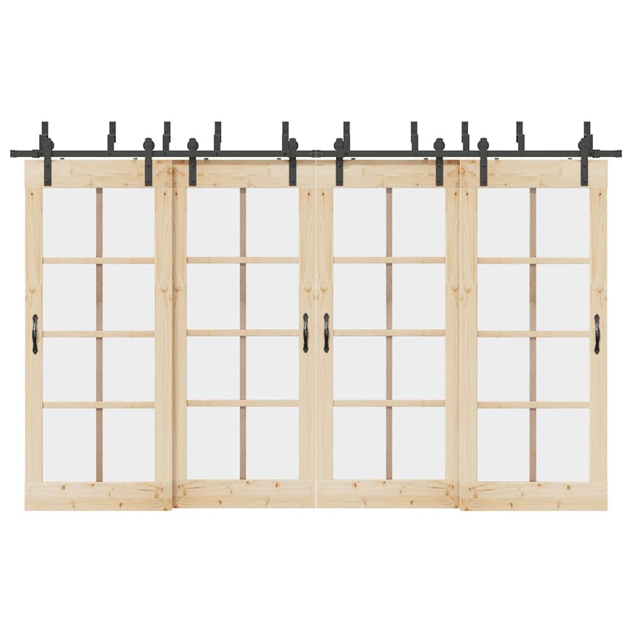 VIDAXL Kit de quincaillerie de porte coulissante 366 cm acier noir