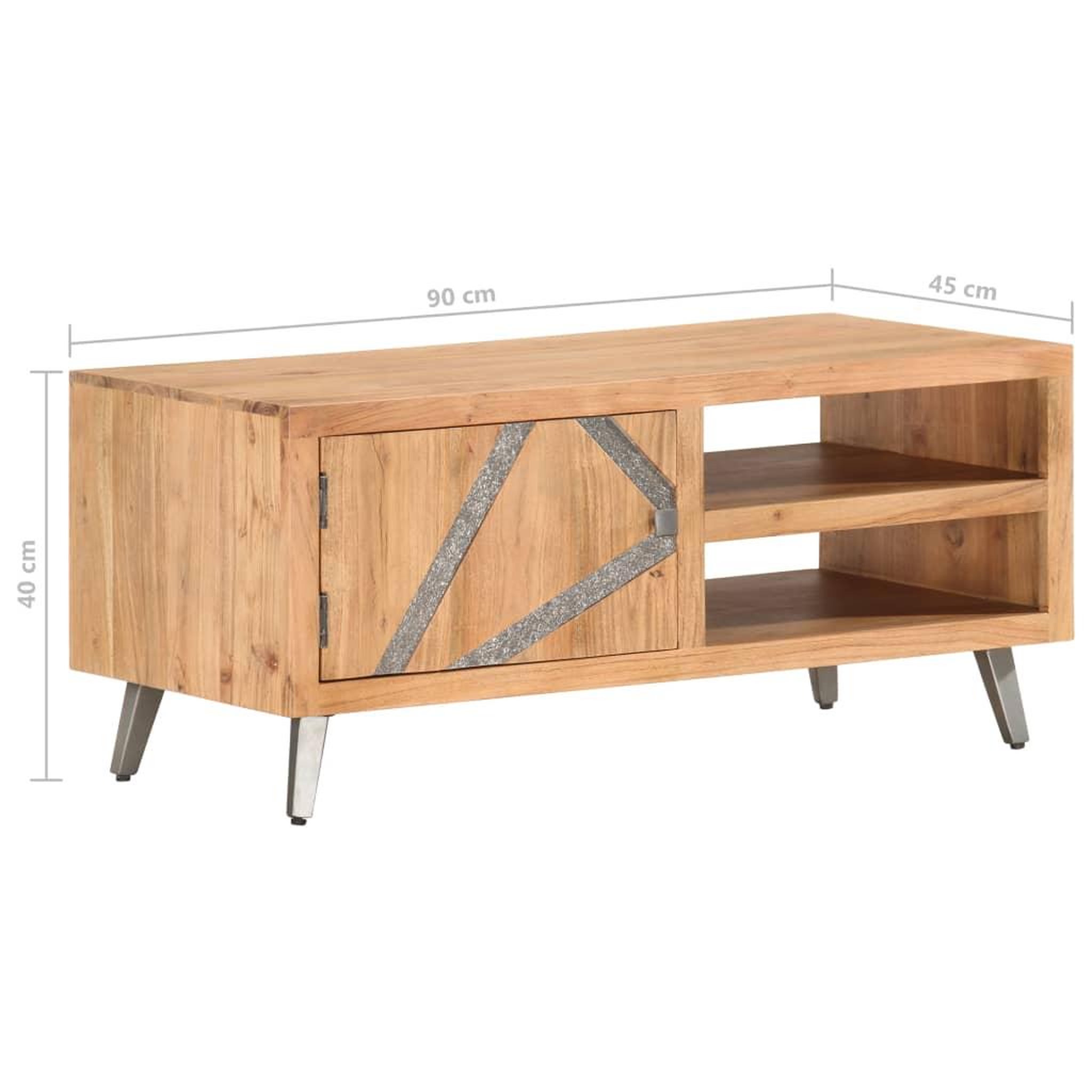 Voir la diapositive 6 : VIDAXL Table basse 90x45x40 cm bois d'acacia massif
