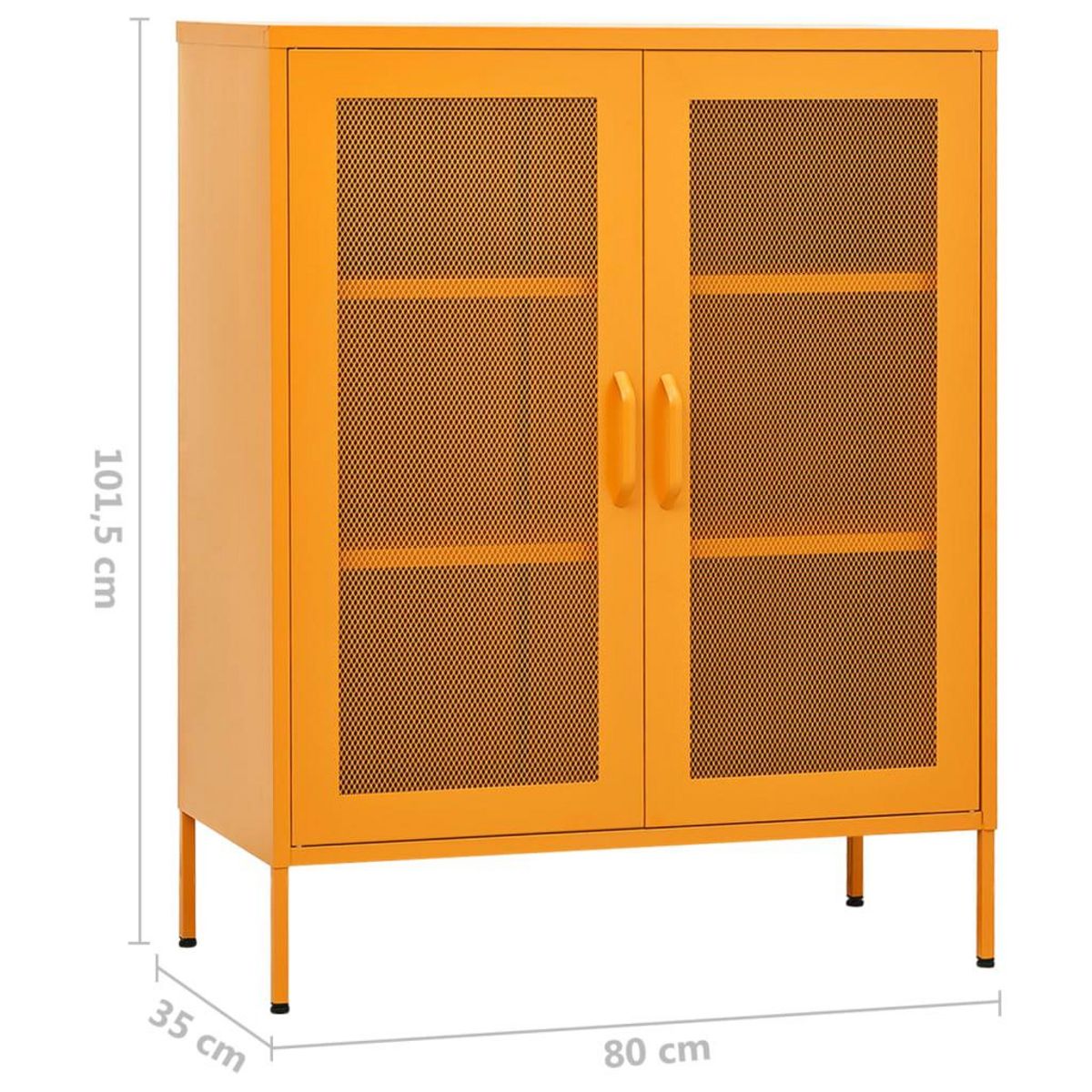 VIDAXL Armoire de rangement Jaune moutarde 80x35x101,5 cm Acier