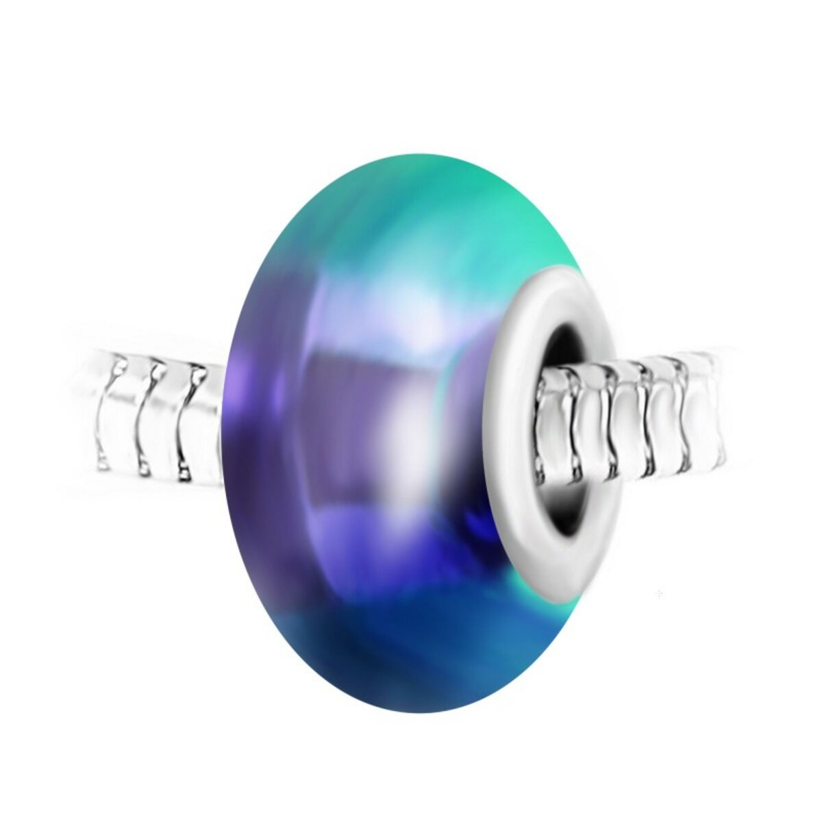 SC CRYSTAL Charm perle bleue et acier par SC Crystal
