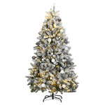 VIDAXL Sapin de Noël artificiel articulé 300 LED et boules 270 cm