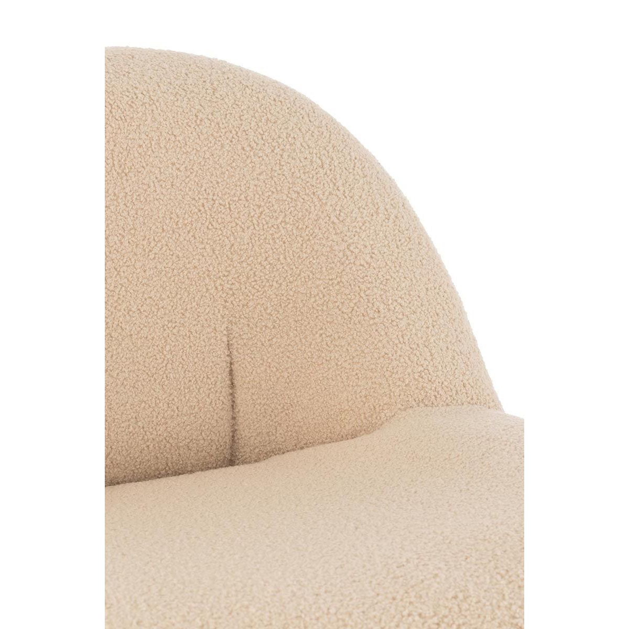 Voir la diapositive 5 : J-LINE Fauteuil design bouclette  teddy  88cm beige