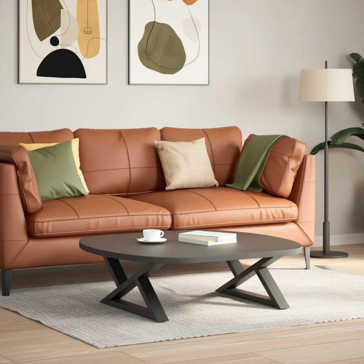 VIDAXL Pieds de table basse 2 pcs anthracite 70x(30-31,3) cm acier