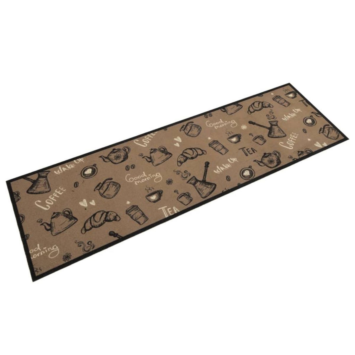 VIDAXL Tapis de cuisine lavable imprime Morning brun 45x150 cm velours