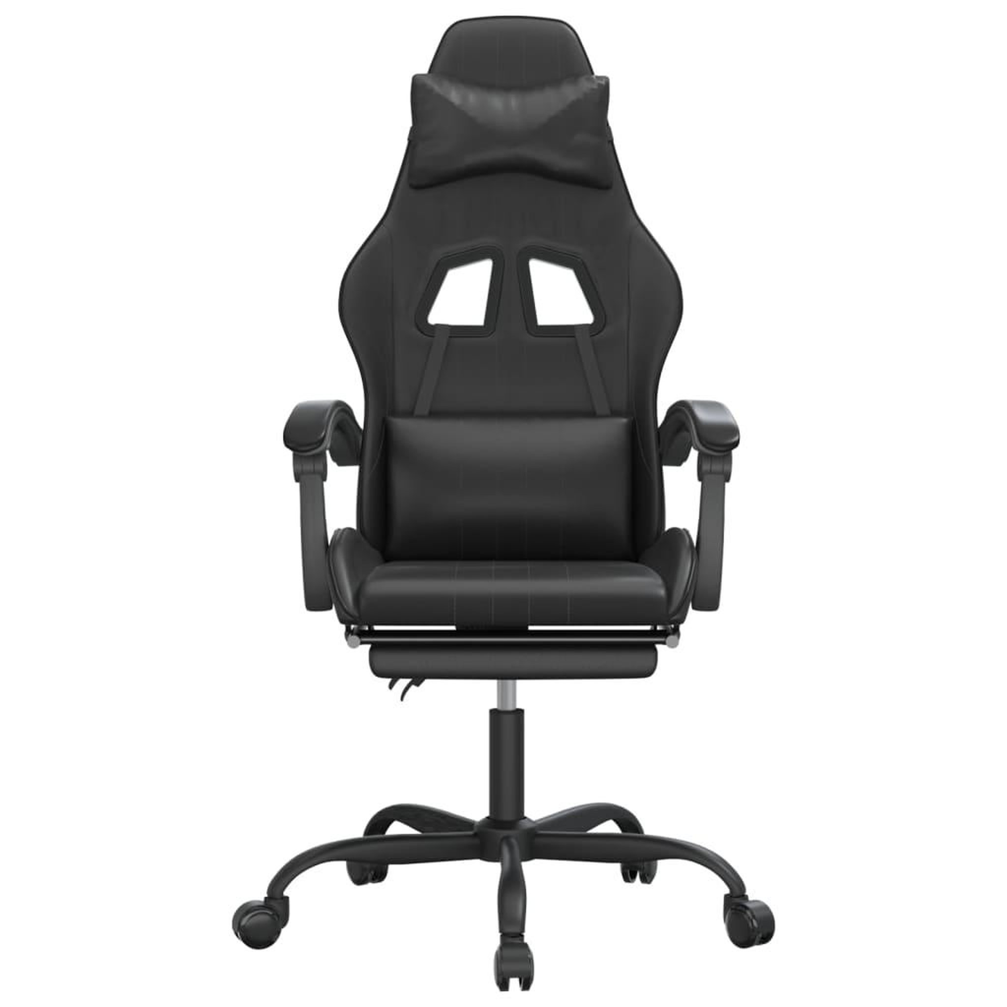 Voir la diapositive 3 : VIDAXL Chaise de jeu avec repose-pied Noir Similicuir