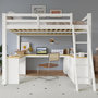 Voir la diapositive 2 : MERAX Lit mezzanine 90x200 cm coloris blanc pin
