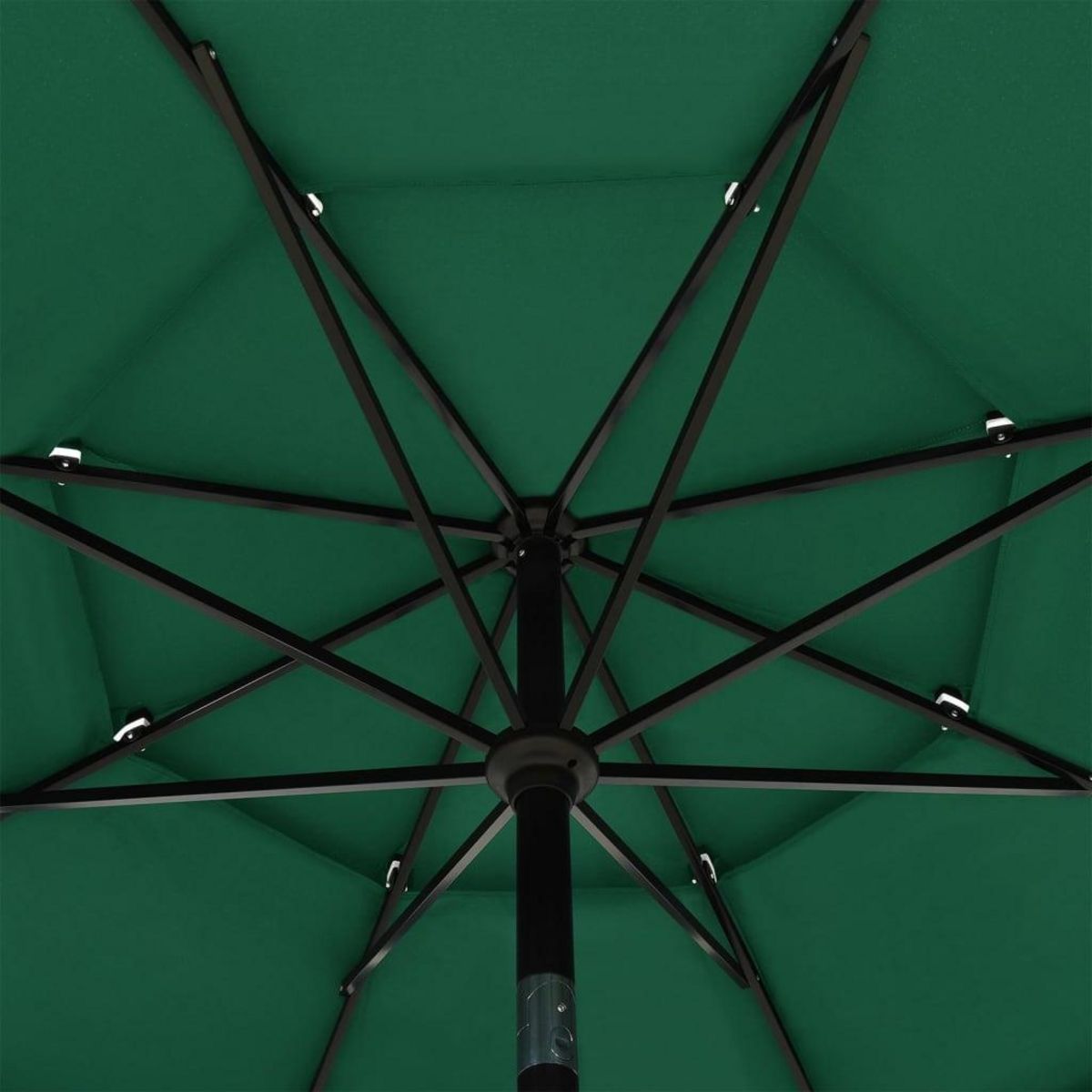 VIDAXL Parasol de jardin a 3 niveaux avec mat en aluminium vert 3,5 m