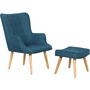 Voir la diapositive 1 : Habitat et Jardin Fauteuil style scandinave en tissu  Odense  - 1 place - Bleu foncé