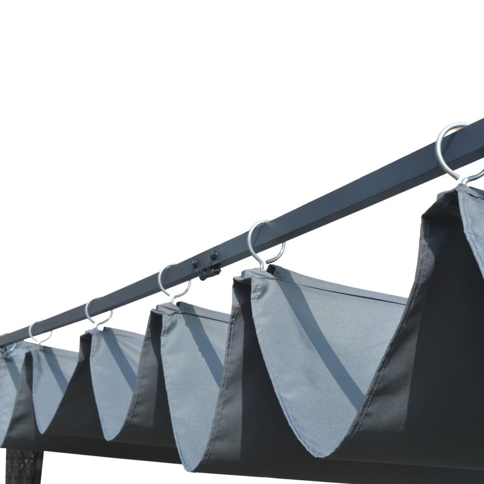 Voir la diapositive 3 : VIDAXL Tonnelle et toit Resine tressee 300x300x200cm Gris / anthracite