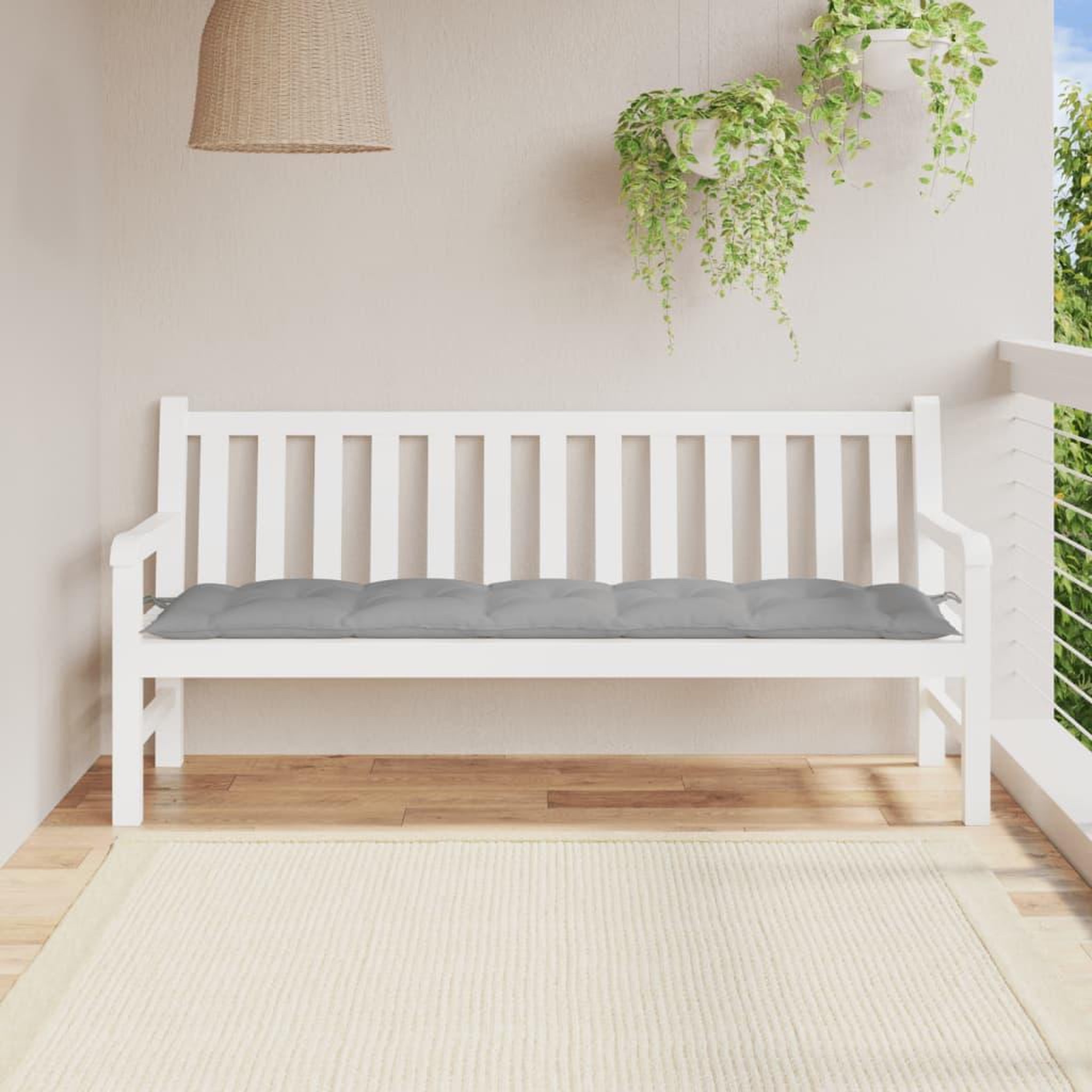Voir la diapositive 1 : VIDAXL Coussin de banc de jardin gris 180x50x7 cm tissu oxford
