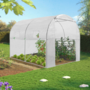 Voir la diapositive 2 : ID MARKET Bâche de rechange 130 gr/m² pour serre tunnel 6m² blanche 4 saisons ROMA