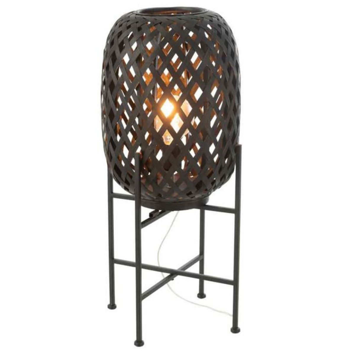 Paris Prix Lampadaire en Bambou  Holga  70cm Noir