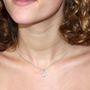 Voir la diapositive 2 : L'ATELIER D'AZUR Collier - Pendentif Or Blanc Anneaux Enlacés Sertis de Zirconiums - Chaine Argentée - Femme