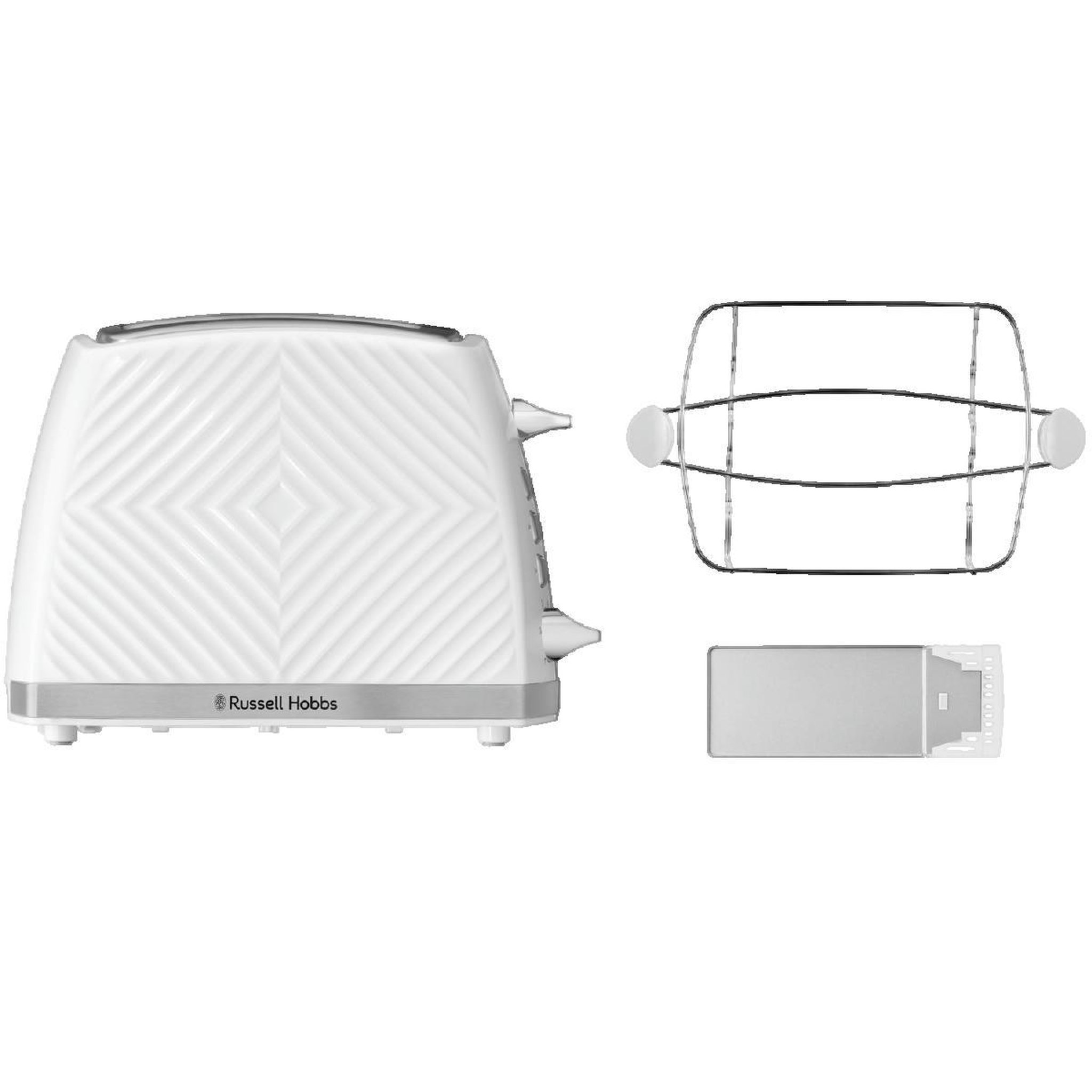 Voir la diapositive 3 : Russell Hobbs Grille-pain Russell Groove 26391-56 Blanc 850 W