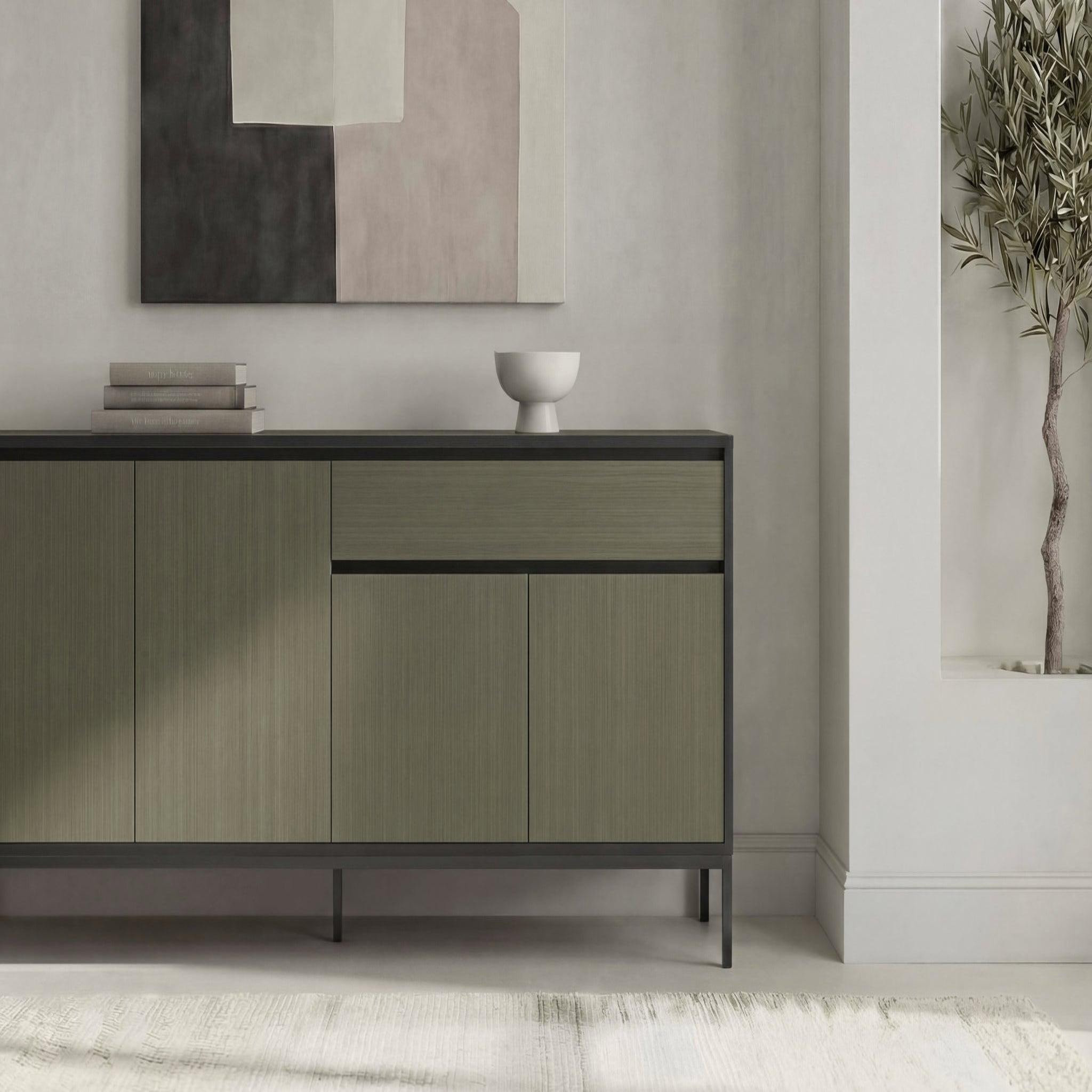Voir la diapositive 5 : CASANOVA PARIS Vana - buffet 4 portes 180cm en mélamine