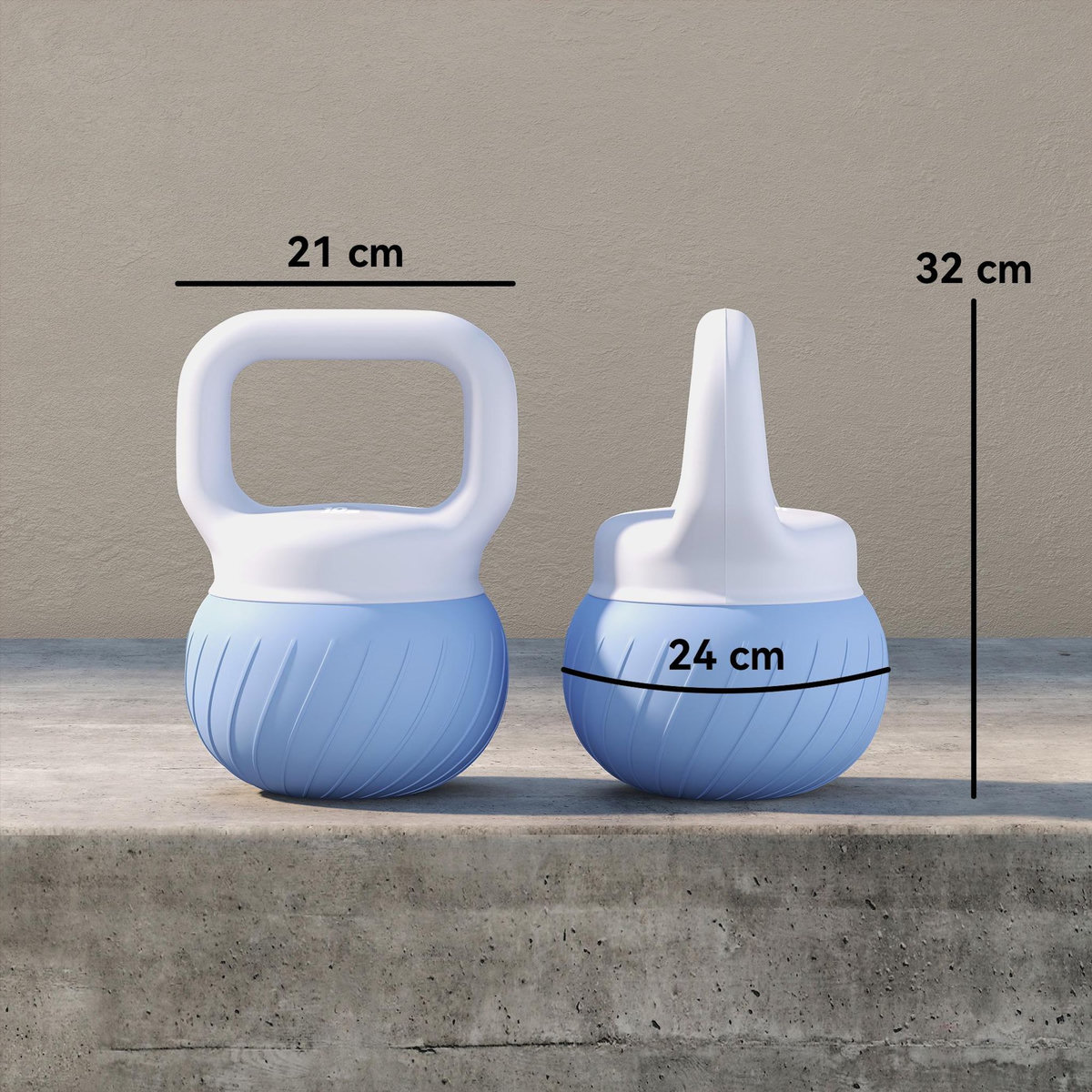 HOMCOM Kettlebell  10 Kg - poignée ergonomique antidérapante - revêtement souple - bleu