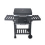 Voir la diapositive 2 : SWEEEK Barbecue Grill charbon de bois noir - Fumoir avec récupérateur de cendres. aérateurs. bac charbon ajustable et tablettes rabattables + Housse en PVC